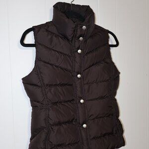 J.Crew Brown Puffer Vest Quilted Snap Front – Women’s M